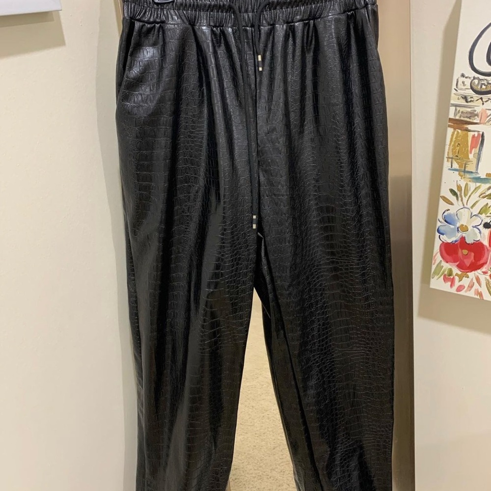 Snakeskin leather pants